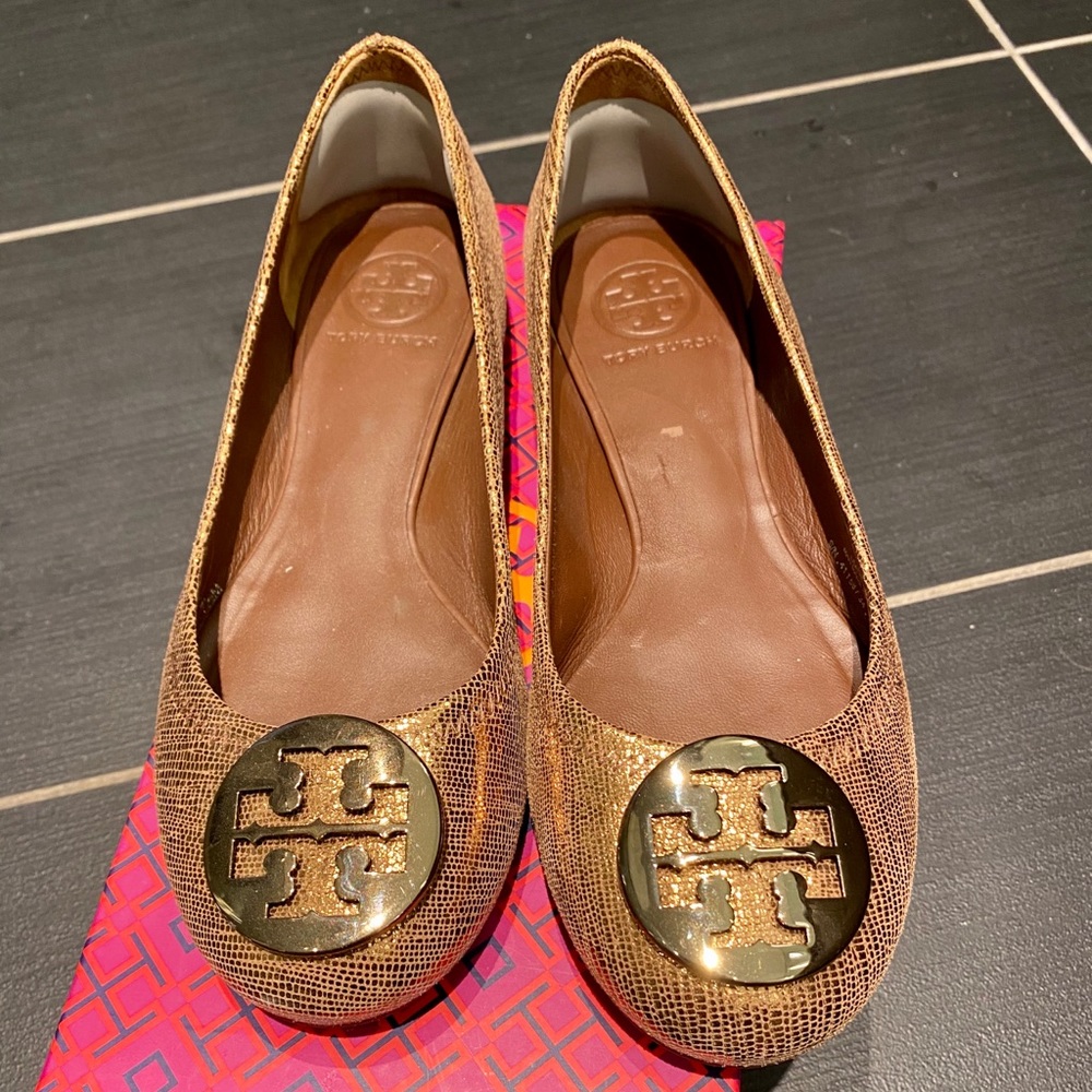 🎉Hp!🎉 Tory Burch Copper Sequins Reva Ballet Flat